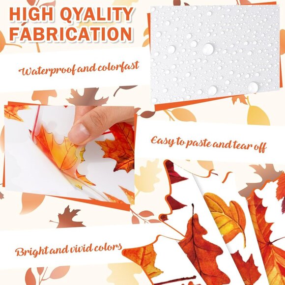 9 Sheets Fall Wall Decor Stickers Hello Fall Maple Leaves Wall Decals Small Room - Picture 3 of 7